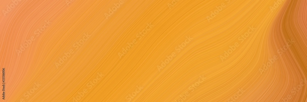 Poster abstract surreal horizontal header with golden rod, sandy brown and coffee colors. elegant curved li