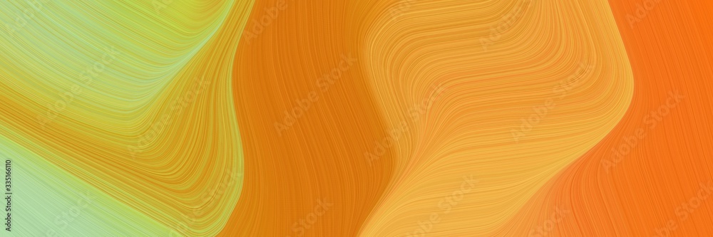 Poster abstract flowing banner design with golden rod, bronze and light green colors. dynamic curved lines with fluid flowing waves and curves