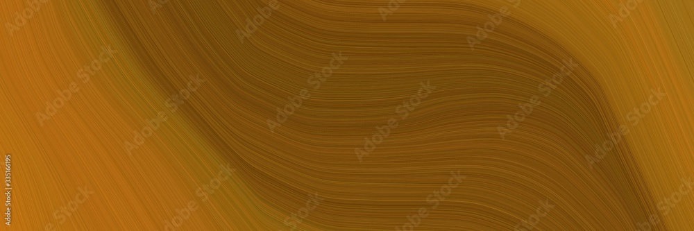 Poster abstract modern header with saddle brown, chocolate and dark golden rod colors. dynamic curved lines with fluid flowing waves and curves