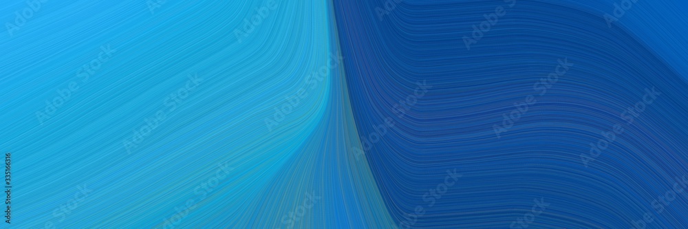 Aufkleber abstract moving header with strong blue, dodger blue and steel blue colors. dynamic curved lines wit