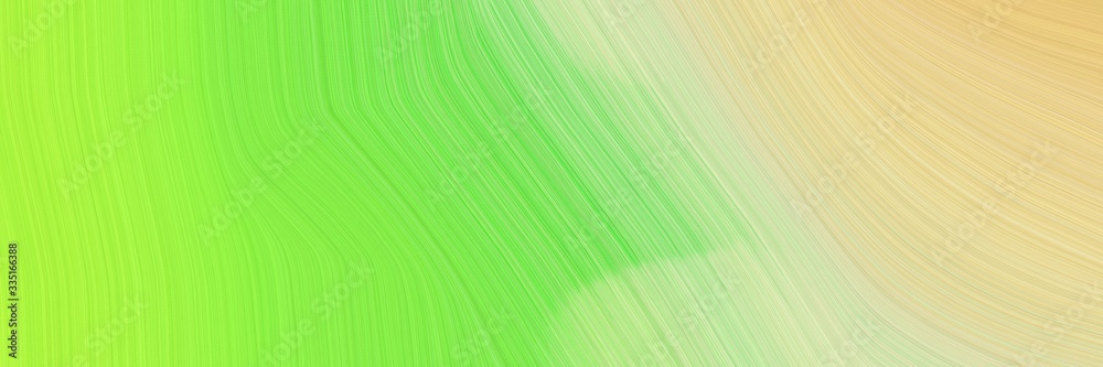 Poster abstract artistic banner design with pastel green, yellow green and khaki colors. dynamic curved lin