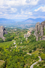 Meteora monastery, mountains, views, landscapes and panoramas, Thessaly, Greece, summer