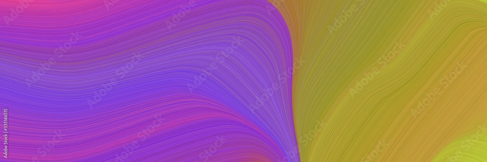 Poster abstract modern banner with peru, moderate violet and antique fuchsia colors. dynamic curved lines w