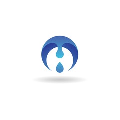 circle, water and drop logo design