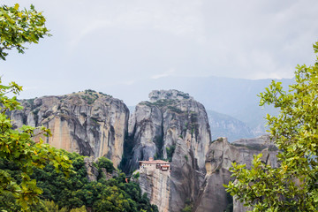 Fototapeta na wymiar Meteora monastery, mountains, views, landscapes and panoramas, Thessaly, Greece, summer