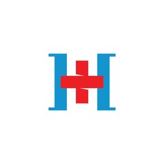 letter h and hospital logo design