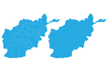 Map - Afghanistan Couple Set , Map of Afghanistan ,Vector illustration eps 10.