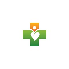 leaf and health care logo icon design