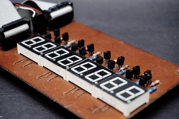 The seven segment electronic component in the display circuit