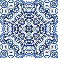 Portuguese ornamental azulejo ceramic.