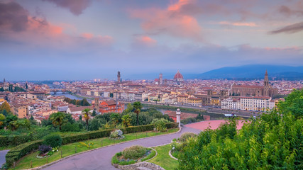 Obraz premium View of Florence skyline from top view in Italy