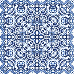 Ethnic ceramic tile in portuguese azulejo.