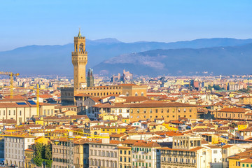 Obraz premium View of Florence skyline from top view