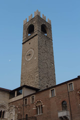 Fototapeta na wymiar The Tower of Pegol, Broletto Palace in Brescia, Lombardy, Italy.