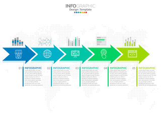 5 Steps timeline infographic in business concept with options, steps or processes.