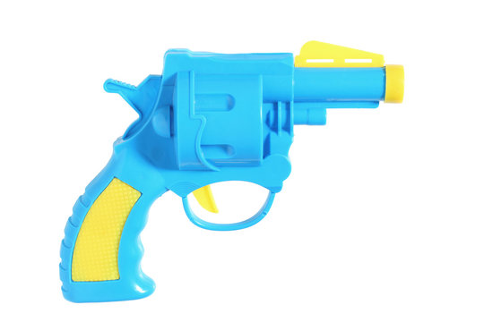 plastic toy gun for kid isolated on white background, Water gun for kid