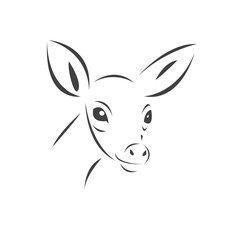 Fototapeta na wymiar Young deer. Black. vector. icon symbol logo. Illustrator. on white background