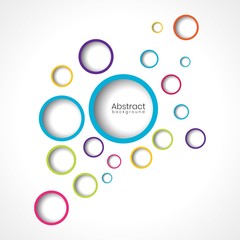 Abstract graphic background with colorful rings