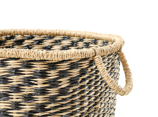 Obraz premium Wicker basket on white background, closeup