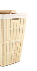 Wooden basket on white background