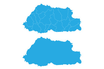 Map - Bhutan Couple Set , Map of Bhutan,Vector illustration eps 10.