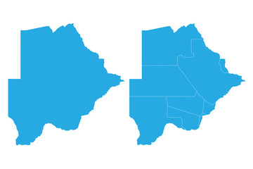Map - Botswana Couple Set , Map of Botswana,Vector illustration eps 10.