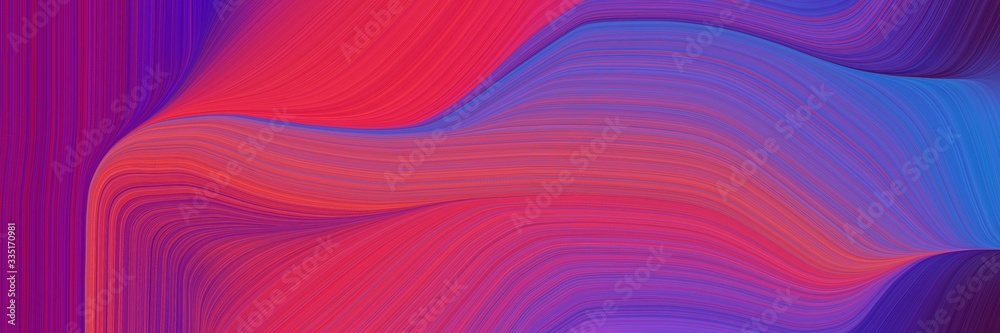 Poster abstract dynamic curved lines dynamic header with moderate pink, dark slate blue and slate blue colo