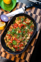 Dish of Baingan Bharts (Indian Eggplant Salad)