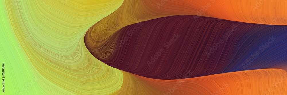 Aufkleber abstract dynamic curved lines artistic header with dark khaki, very dark magenta and coffee colors. elegant curved lines with fluid flowing waves and curves