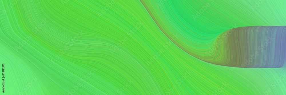 Poster abstract dynamic curved lines modern banner design with moderate green, cadet blue and gray gray col