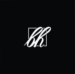 Fototapeta premium Minimal elegant monogram art logo. Outstanding professional trendy awesome artistic BH HB initial based Alphabet icon logo. Premium Business logo White color on black background