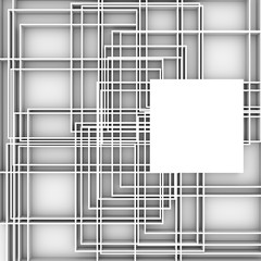 Geometry abstract routes background. Square various shapes. Chaotic lines. 3D rendering