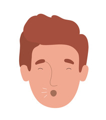 Avatar man head coughing or sneezing vector design