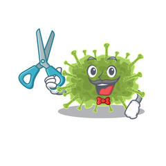 Sporty haploviricotina cartoon character design with barber