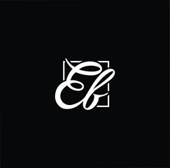 Minimal elegant monogram art logo. Outstanding professional trendy awesome artistic EF FE initial based Alphabet icon logo. Premium Business logo White color on black background