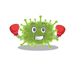 A sporty boxing athlete mascot design of haploviricotina with red boxing gloves