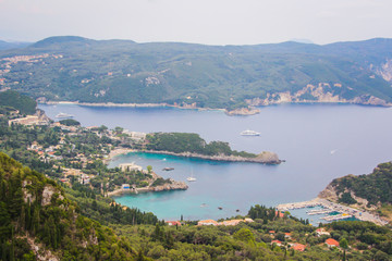 Naklejka na ściany i meble Corfu Island beautiful beaches, waterviews, harbours, havens, boats, sea, water, Greece