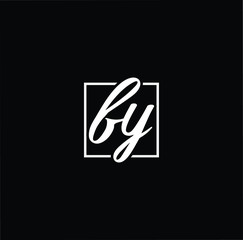 Minimal elegant monogram art logo. Outstanding professional trendy awesome artistic FY YF initial based Alphabet icon logo. Premium Business logo White color on black background