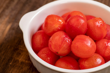A Bowl Of The A Bowl Of The Skinless Tomato