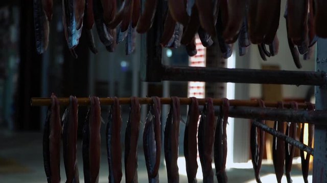 Pohang special product of Korea (Gwamegi) (dried Saury). Guryongpo is the most famous for this product.