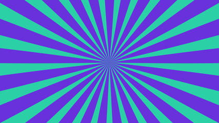 Sunburst, radiating, sun light, circuses, stripe background design. Royalty high-quality best stock image of cartoon sunburst pattern purple, green background. Stripes sunburst in retro pop art style