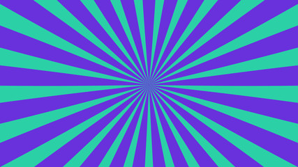 Sunburst, radiating, sun light, circuses, stripe background design. Royalty high-quality best stock image of cartoon sunburst pattern purple, green background. Stripes sunburst in retro pop art style