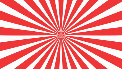 Fototapeta premium Sunburst, radiating, sun light, circuses, stripe background design. Royalty high-quality best stock image of cartoon sunburst pattern red, white background. Stripes sunburst in retro pop art style