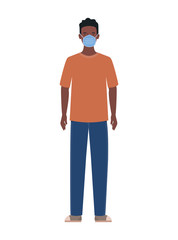 Avatar man with medical masks vector design