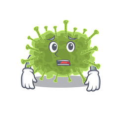 Cartoon design style of haploviricotina showing worried face