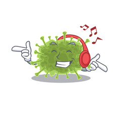Haploviricotina Cartoon in design concept listening music