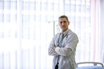 Fototapeta premium portrait of a male doctor with stethoscope