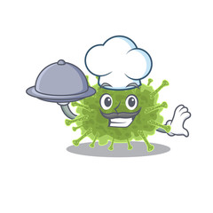 haploviricotina chef cartoon character serving food on tray