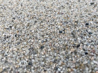 Fototapeta na wymiar 灰色の砂浜の表面　鳥取の日本海海岸で