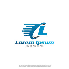 Moving Fast Letter Initial Logo L Template. Logistic company logo. Delivery service logo. Fast Express Delivery Logo designs.